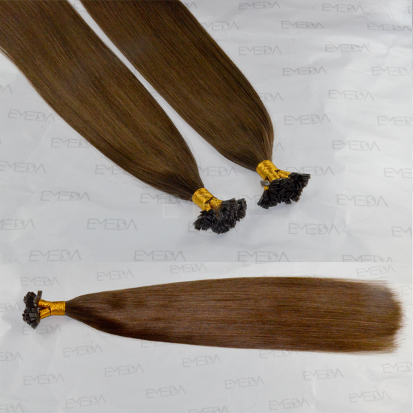 dark color straight flat tip peruvian hair extension CX039